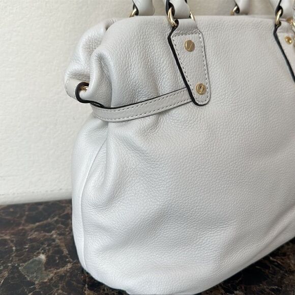 New Michael Kors Megan Large Vanilla Satchel Crossbody - Picture 7 of 16